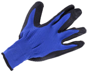 Синие полиэстеровые перчатки покрытые нитрилом